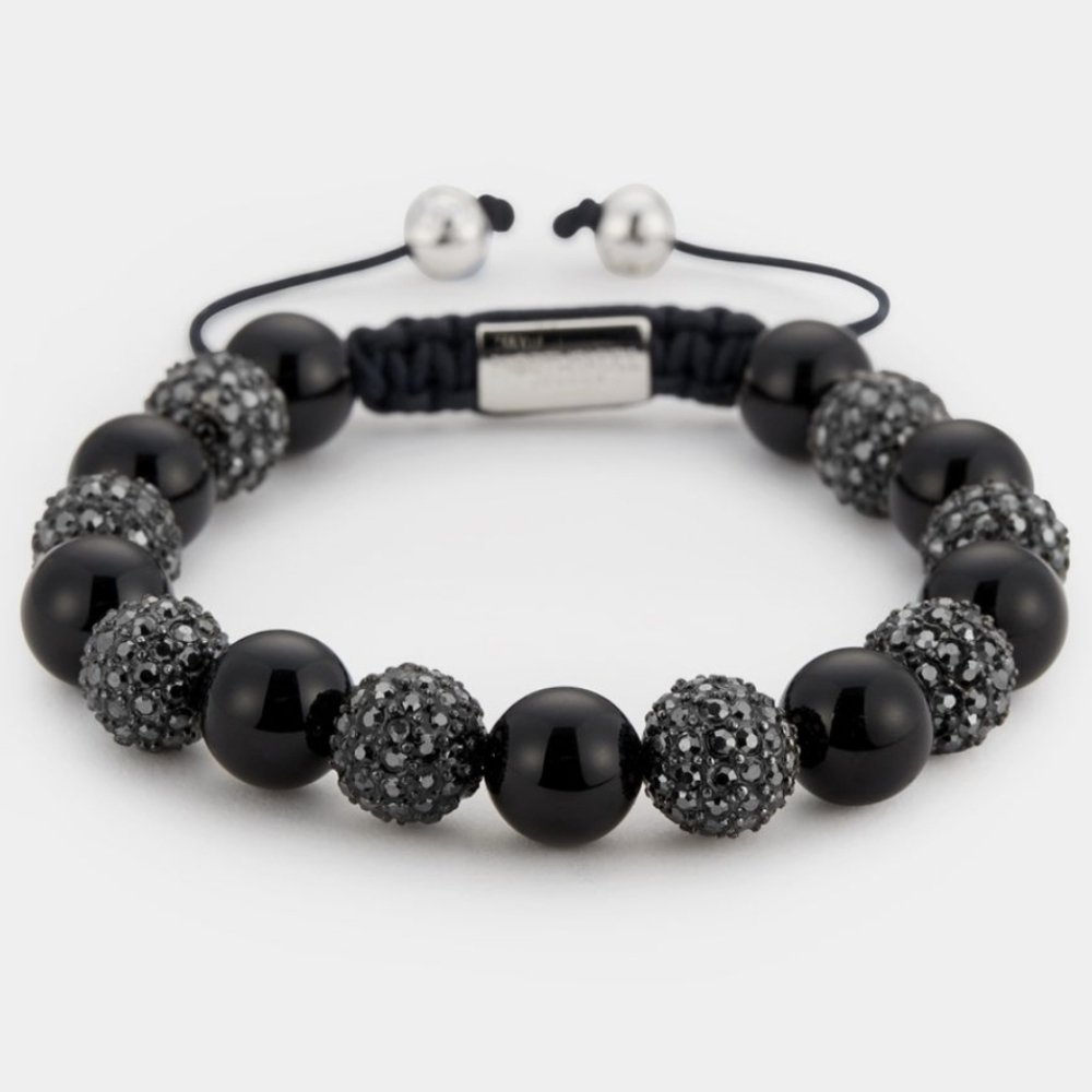 NORTHSKULL Black Onyx & Swarovski Crystal Bracelet